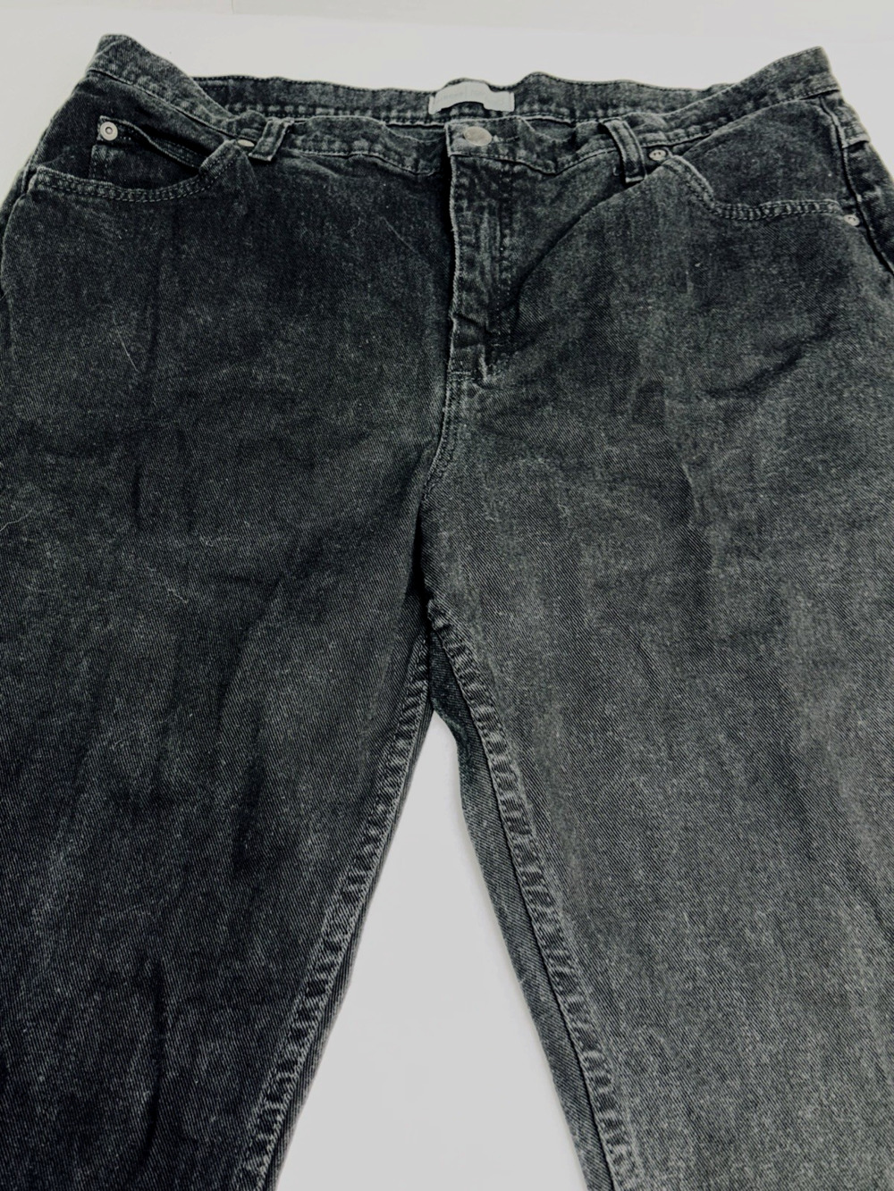 Riders Relaxed Women’s Black Straight Leg Jeans Size 18M High Rise Cotton Blend